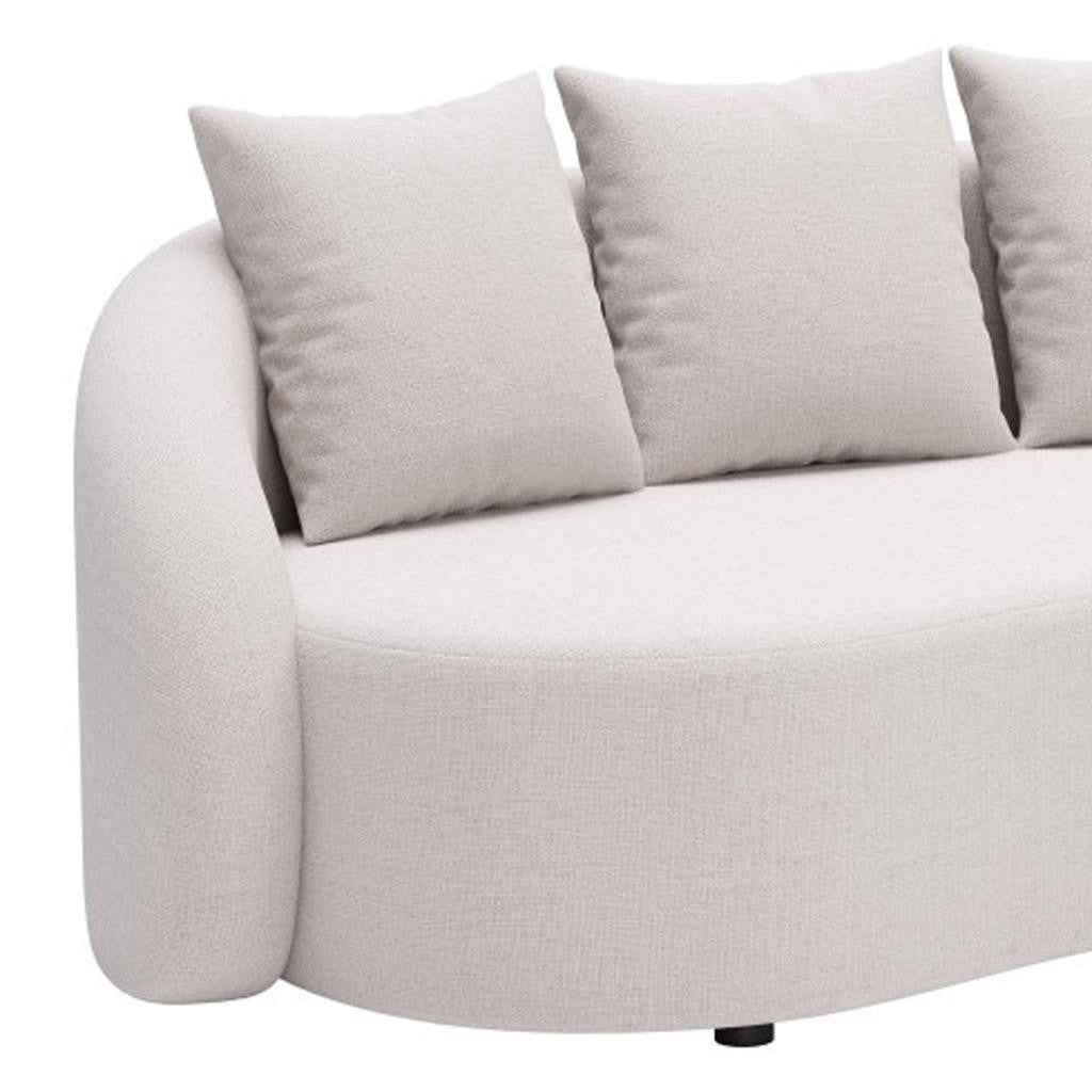 91" Beige Polypropylene Sofa