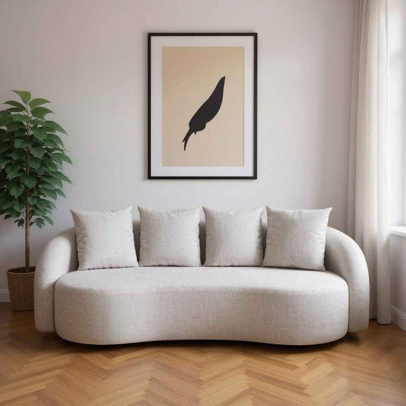 91" Beige Polypropylene Sofa