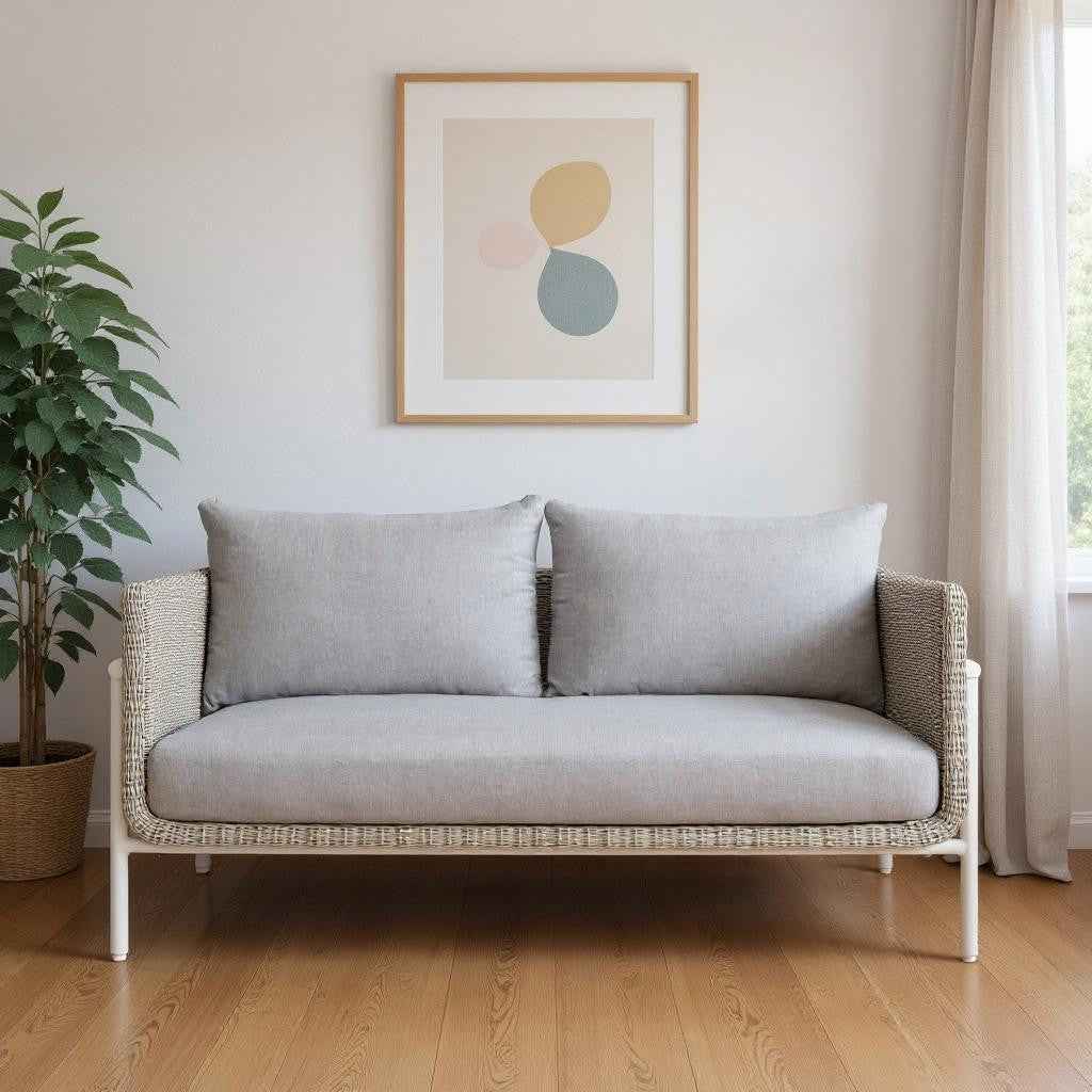 59" Gray Polypropylene Sofa