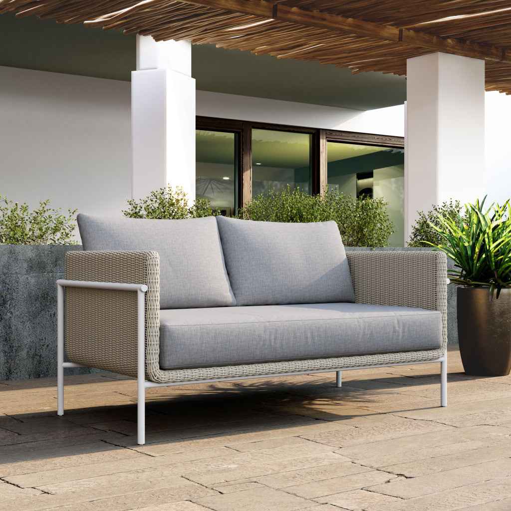 59" Gray Polypropylene Sofa