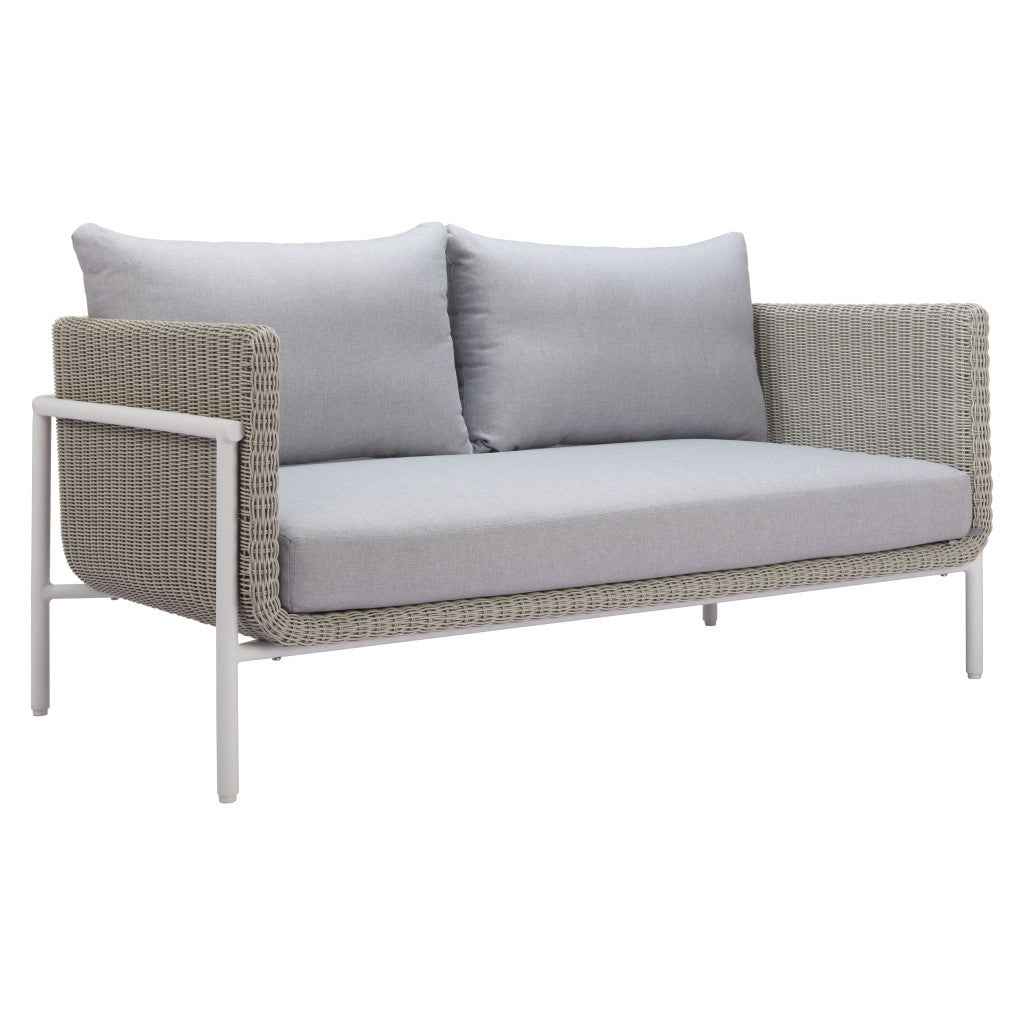 59" Gray Polypropylene Sofa