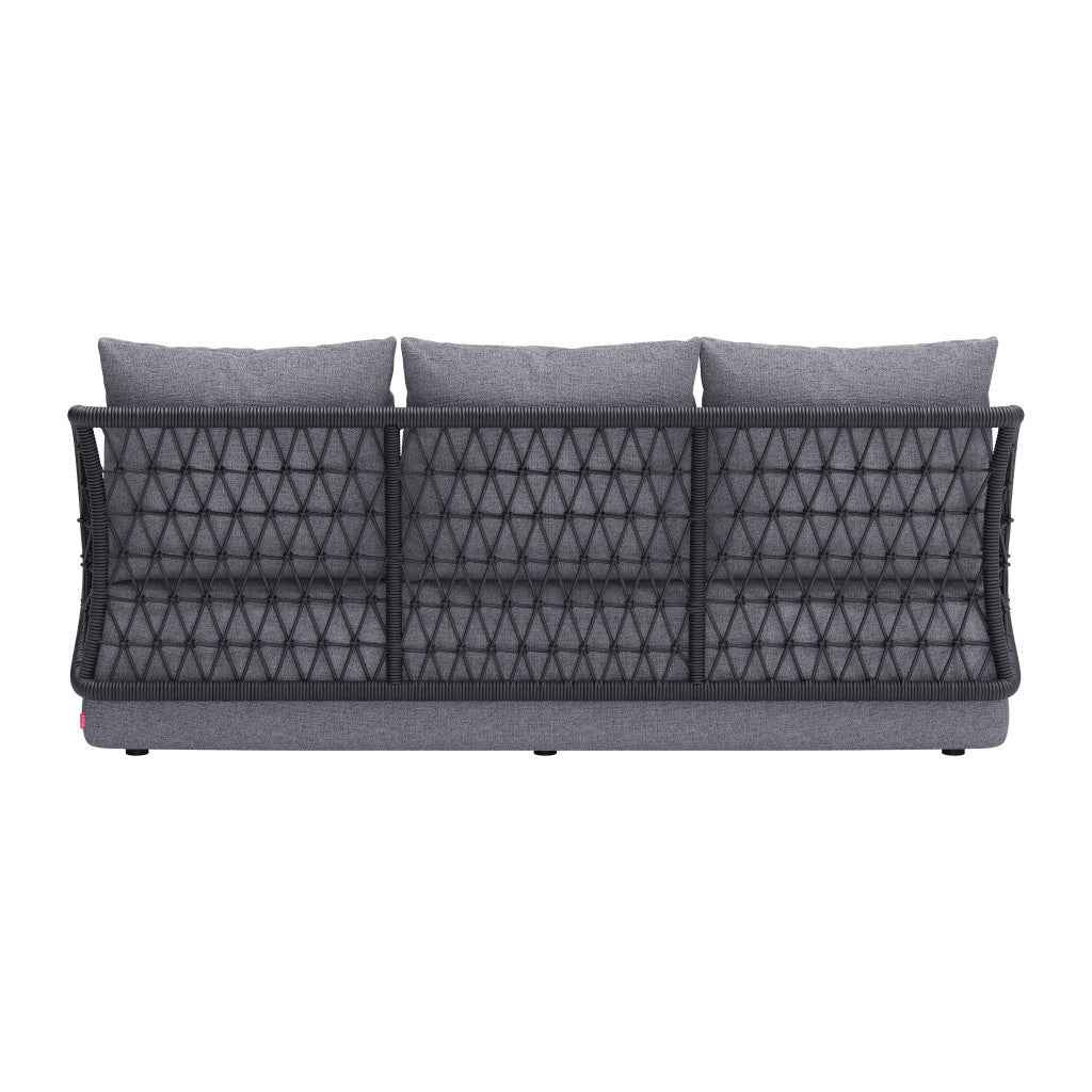 76" Gray Polypropylene Sofa