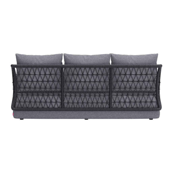 76" Gray Polypropylene Sofa