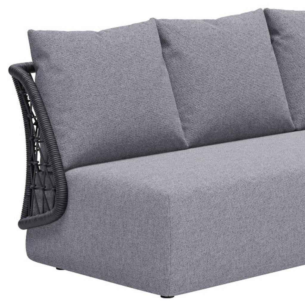 76" Gray Polypropylene Sofa