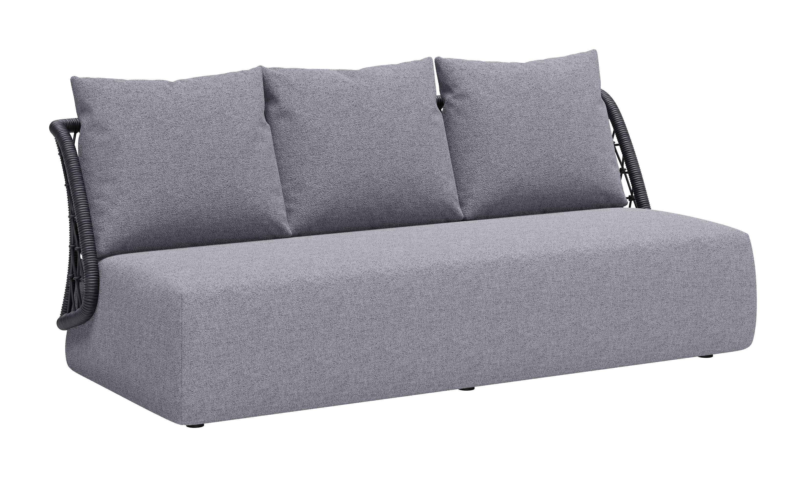 76" Gray Polypropylene Sofa