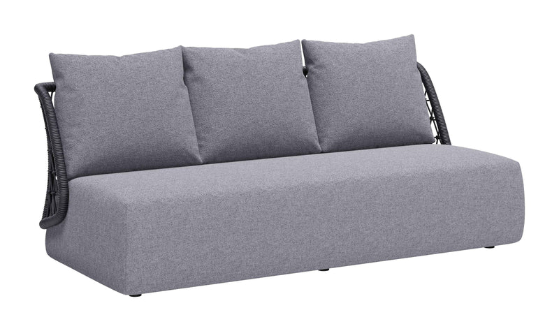 76" Gray Polypropylene Sofa