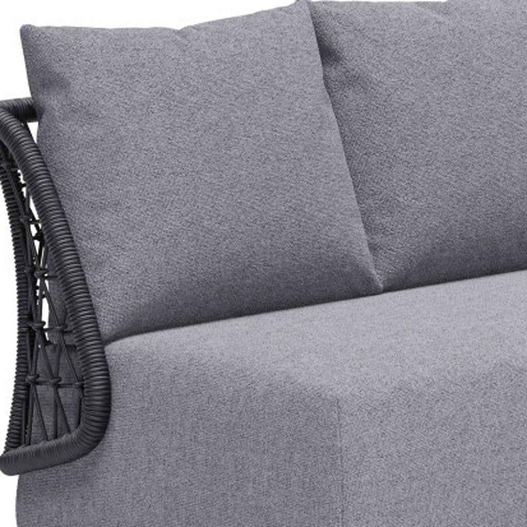 76" Gray Polypropylene Sofa