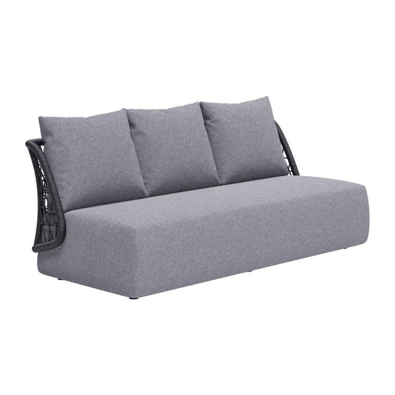 76" Gray Polypropylene Sofa