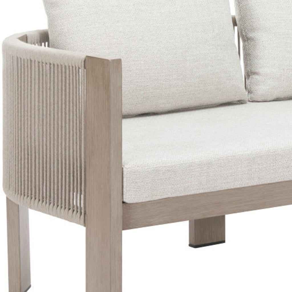 59" Beige Polypropylene Sofa