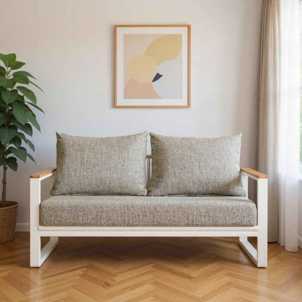 56" White Polypropylene Sofa