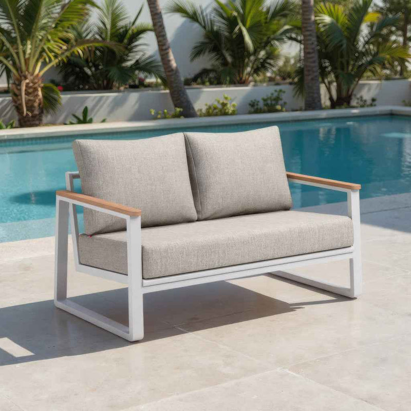 56" White Polypropylene Sofa