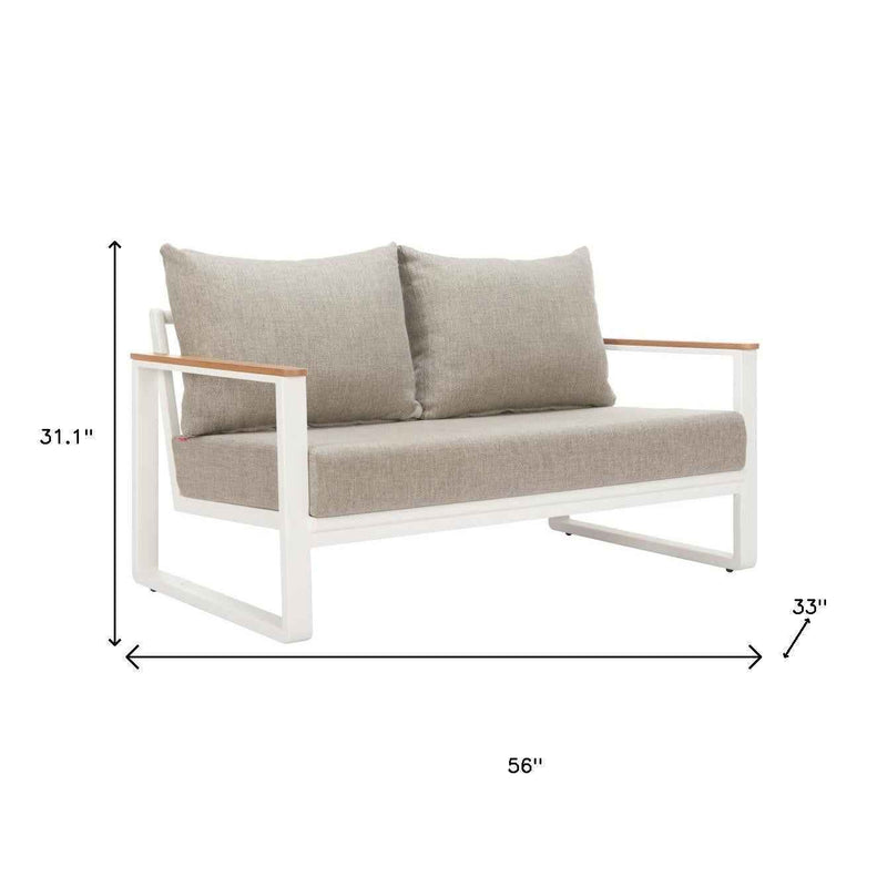 56" White Polypropylene Sofa