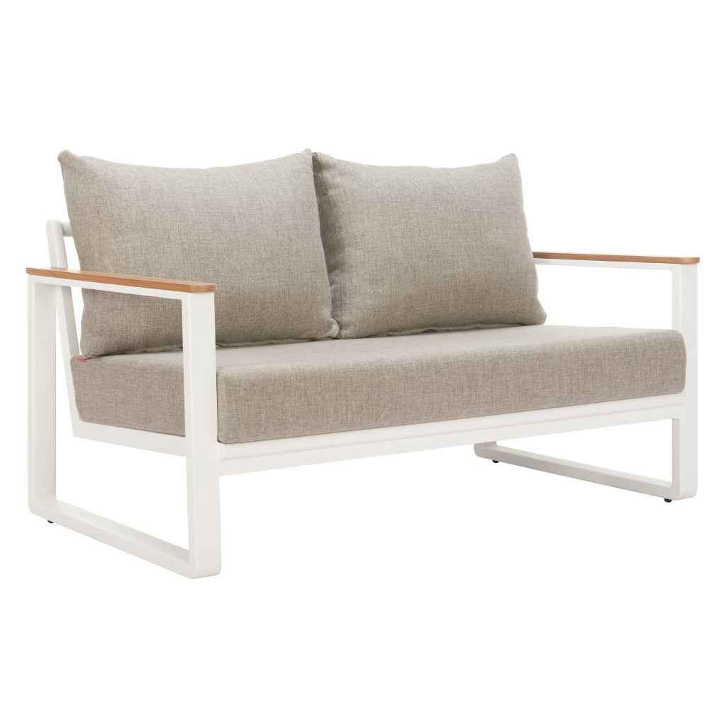 56" White Polypropylene Sofa