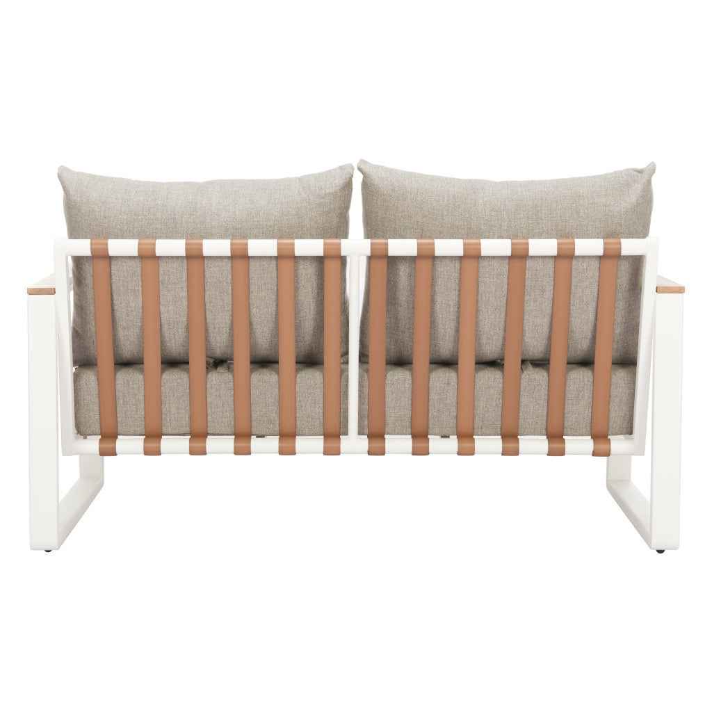 56" White Polypropylene Sofa