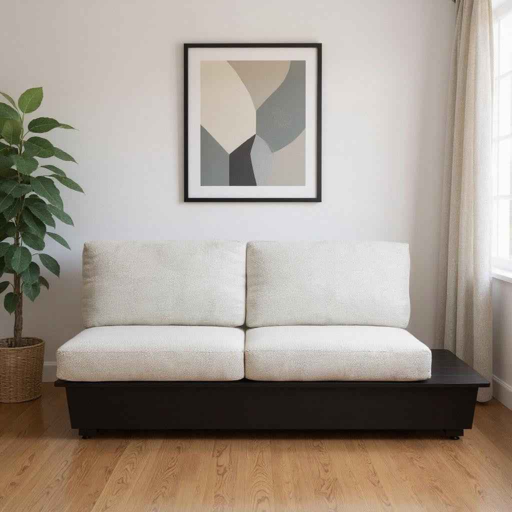 79" Beige Polypropylene Sofa