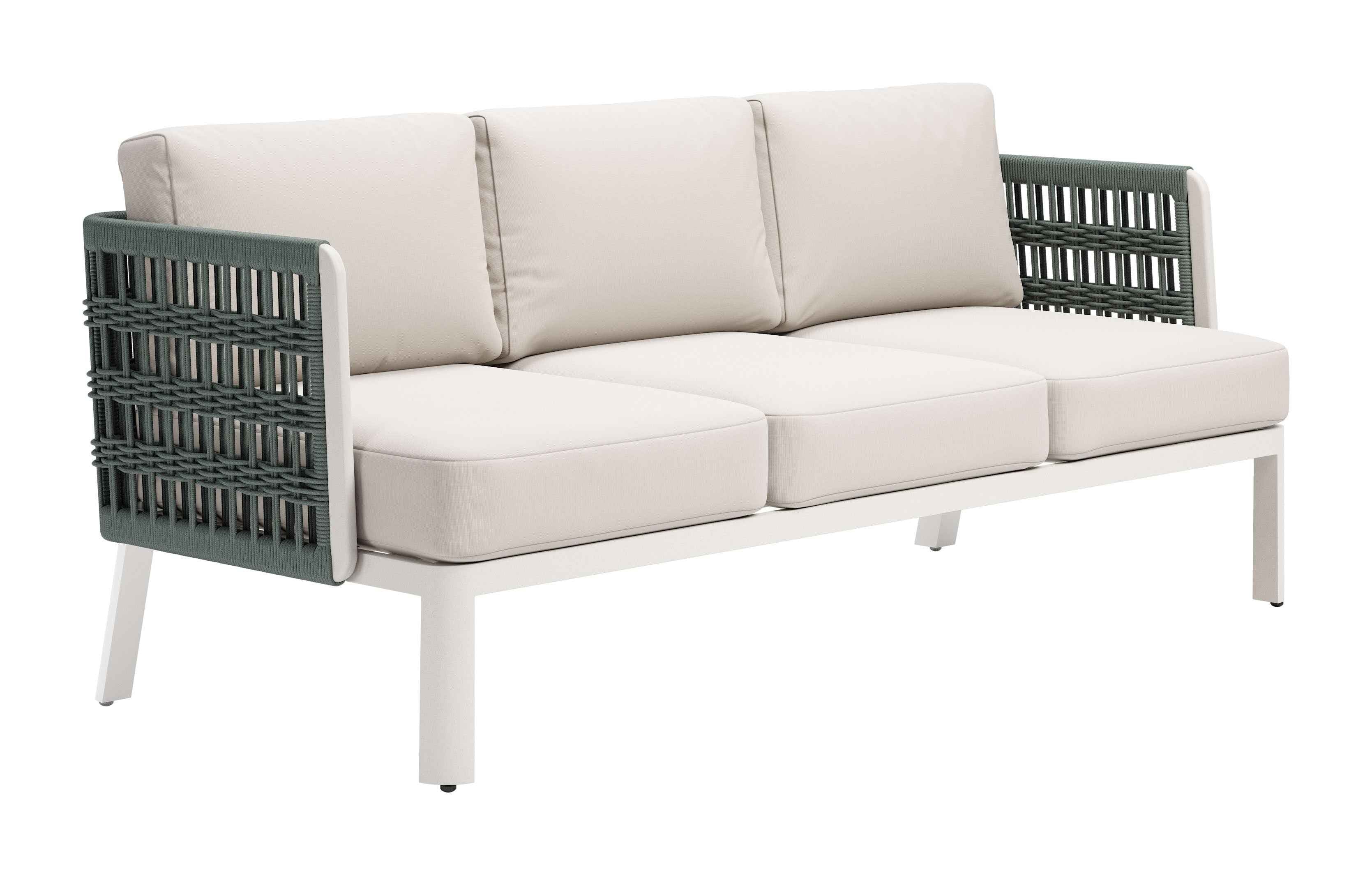 74" White Polypropylene Sofa