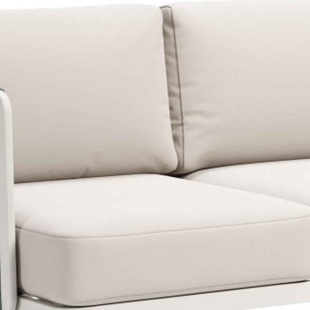 74" White Polypropylene Sofa