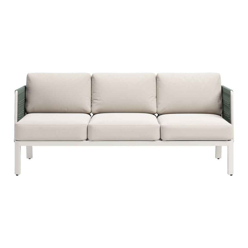 74" White Polypropylene Sofa