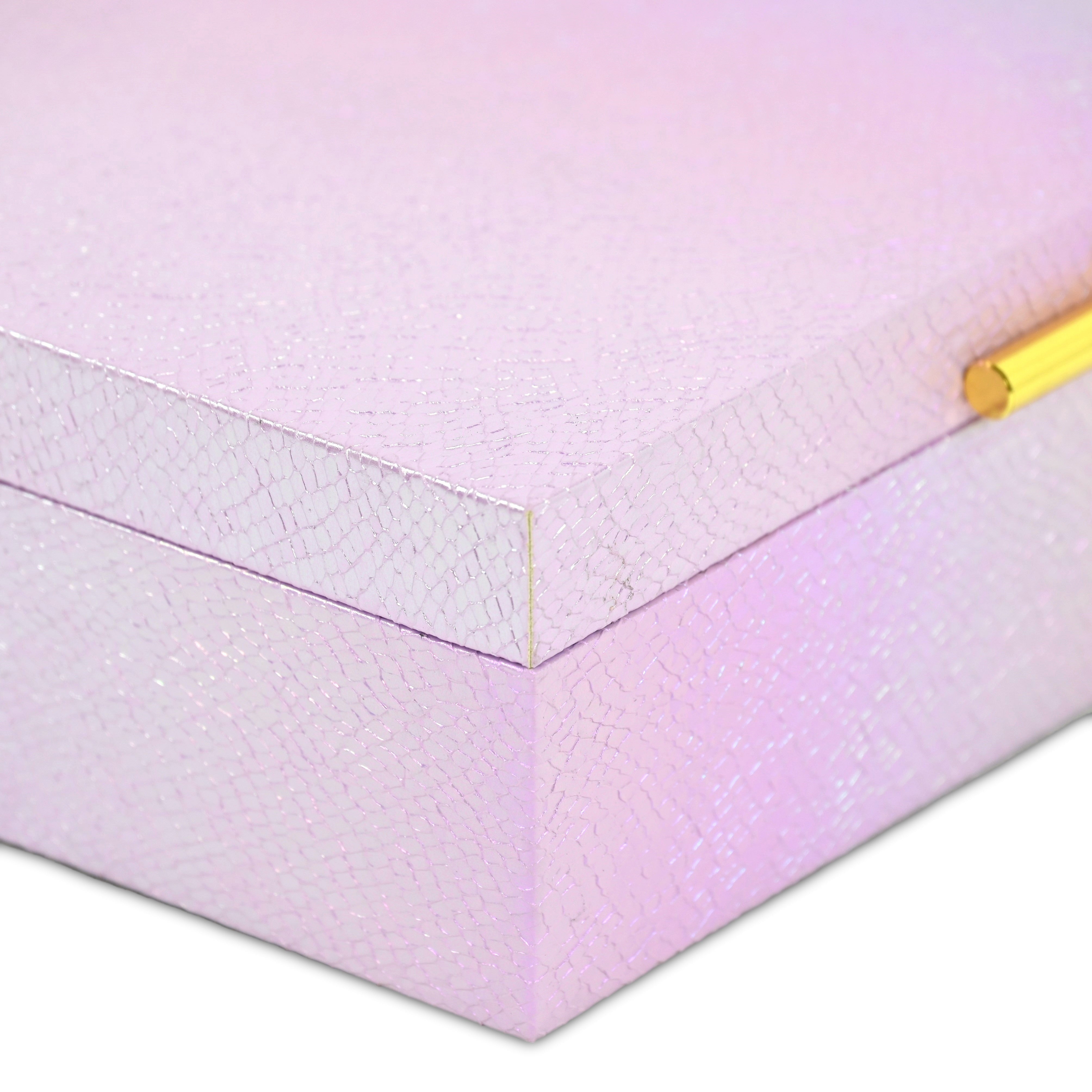 Set of Two Pink And Gold Faux Shagreen Nesting Storage Boxes With Lids Default Title