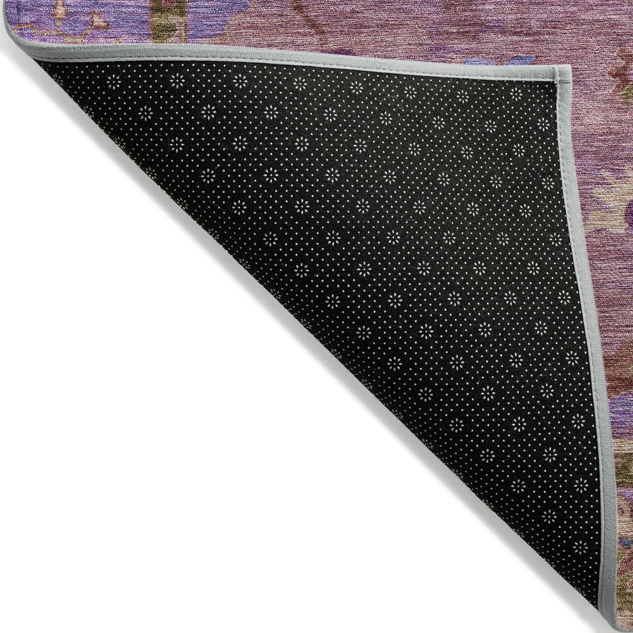 5' X 8' Pink Purple And Gold Floral Medallion Washable Indoor Outdoor Area Rug - Sports & Outdoor