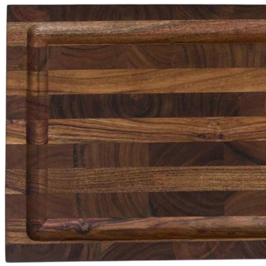 16" Brown Solid Wood Cutting Board With Juice Groove - Kitchen & Dining