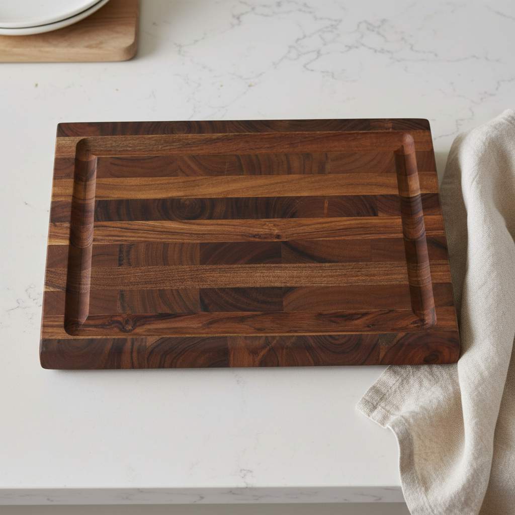 16" Brown Solid Wood Cutting Board With Juice Groove - Kitchen & Dining