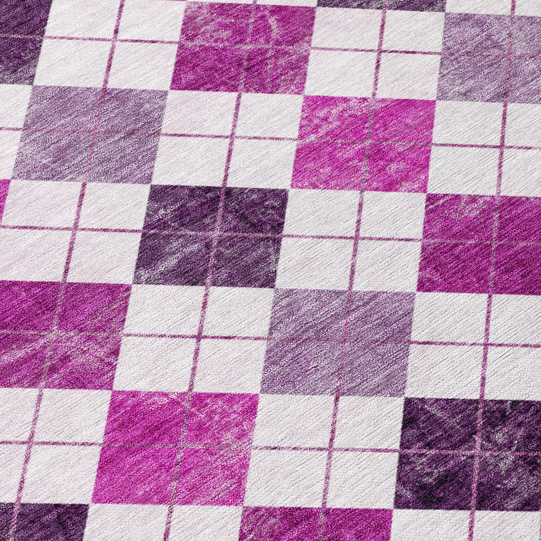 8' Blush And Ivory Round Geometric Washable Indoor Outdoor Area Rug