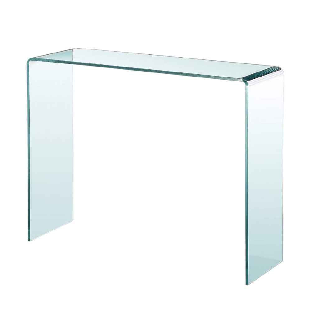16" Clear Glass Block Console Table