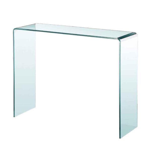 16" Clear Glass Block Console Table