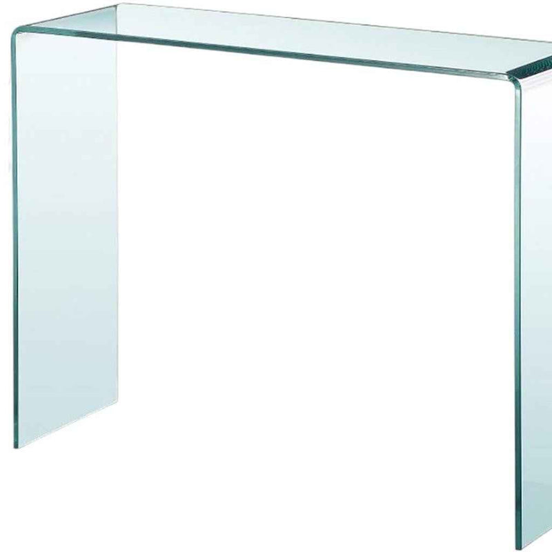16" Clear Glass Block Console Table