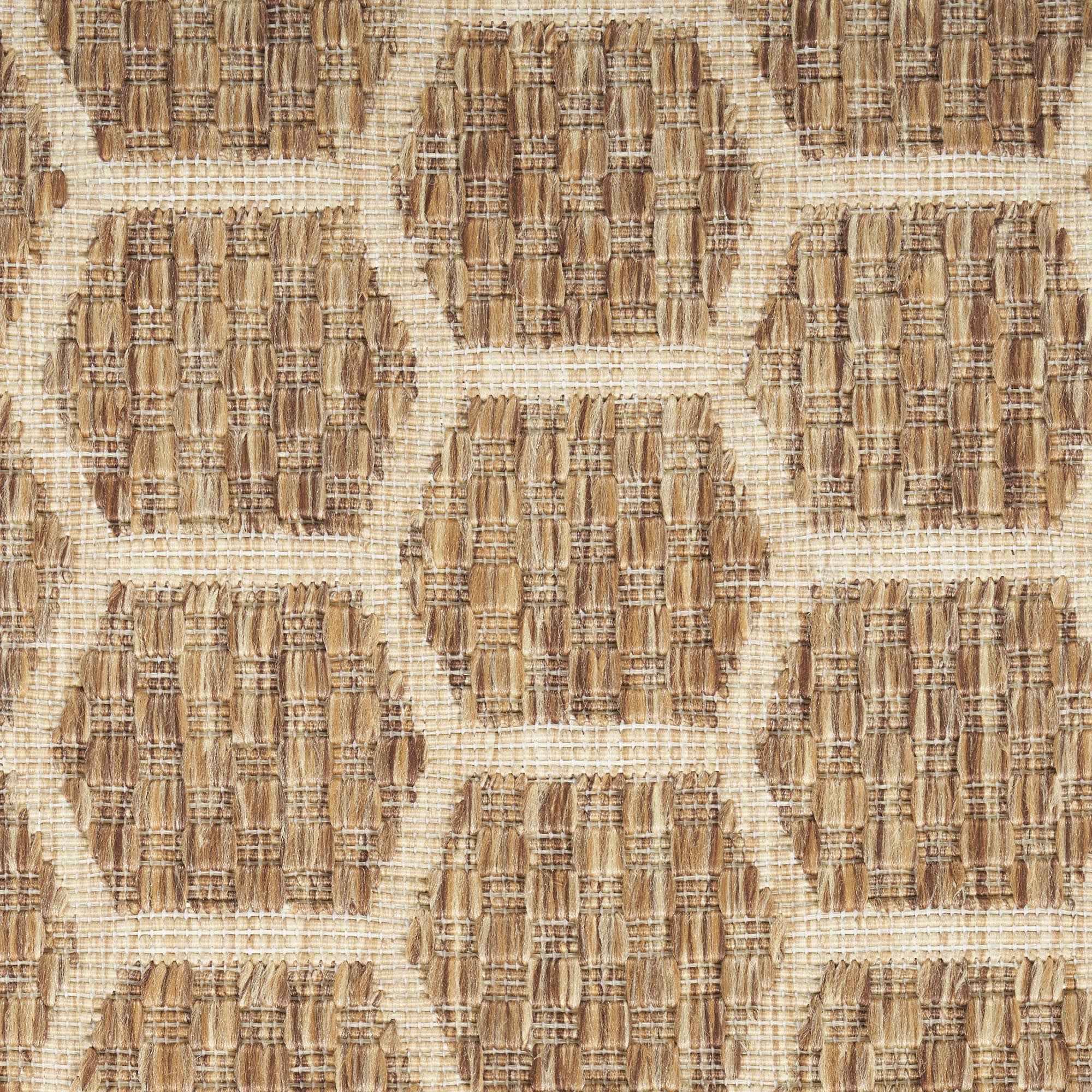 4' X 6' Natural And Beige Geometric Indoor Outdoor Area Rug