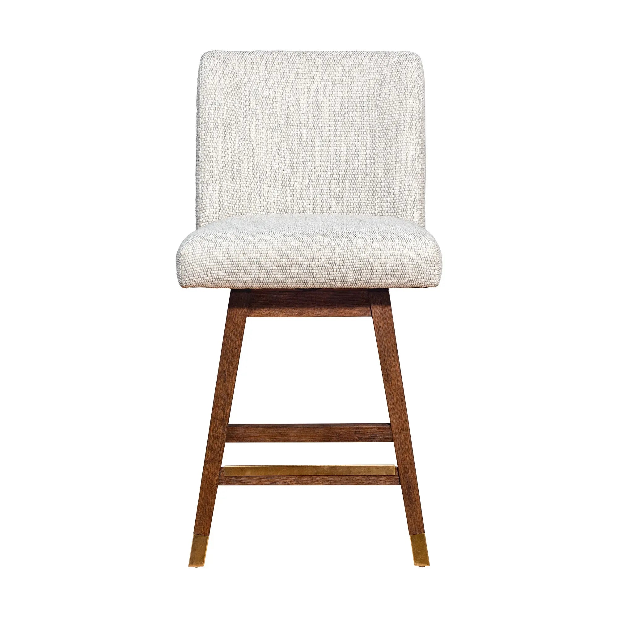 26" Beige And Brown Solid Wood Swivel Bar Height Bar Chair Homeroots Living Room