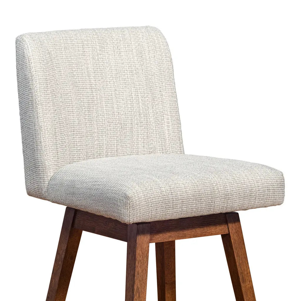 26" Beige And Brown Solid Wood Swivel Bar Height Bar Chair Homeroots Living Room
