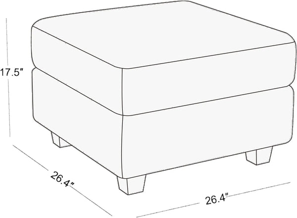 26" Beige and Black Faux Leather Storage Ottoman Homeroots Living Room