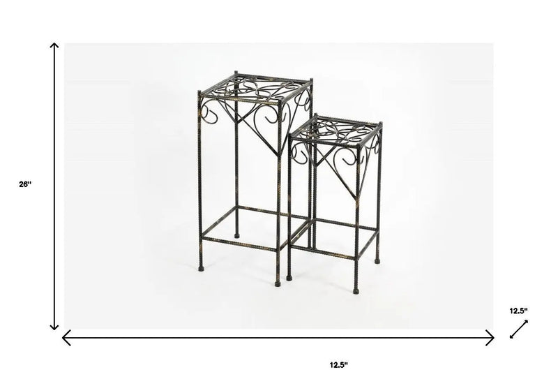 26" Black And Gold Metal Garden Accents Accessories Homeroots Outdoor