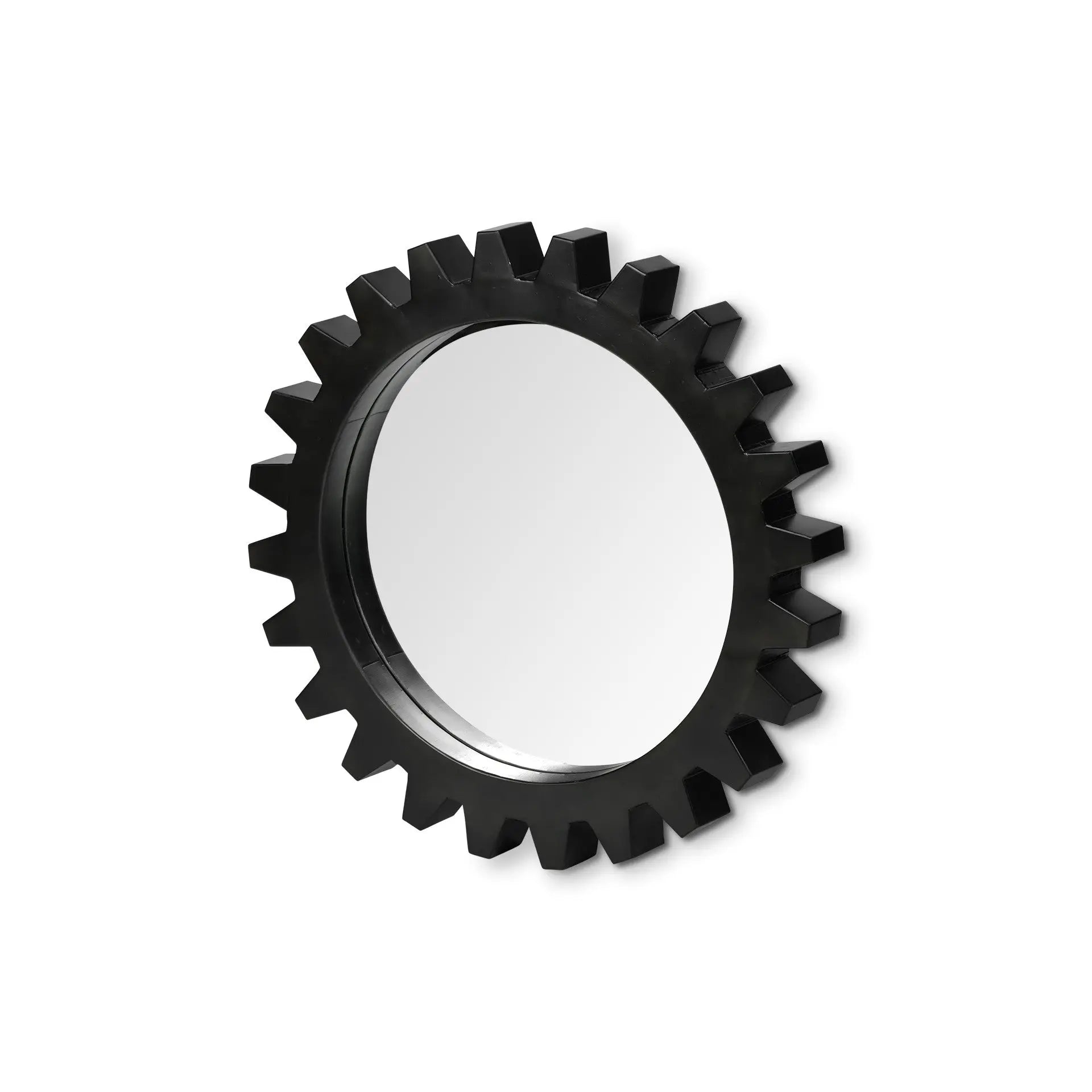 26" Black Cog Round Metal Frame Wall Mirror Homeroots Bed & Bath