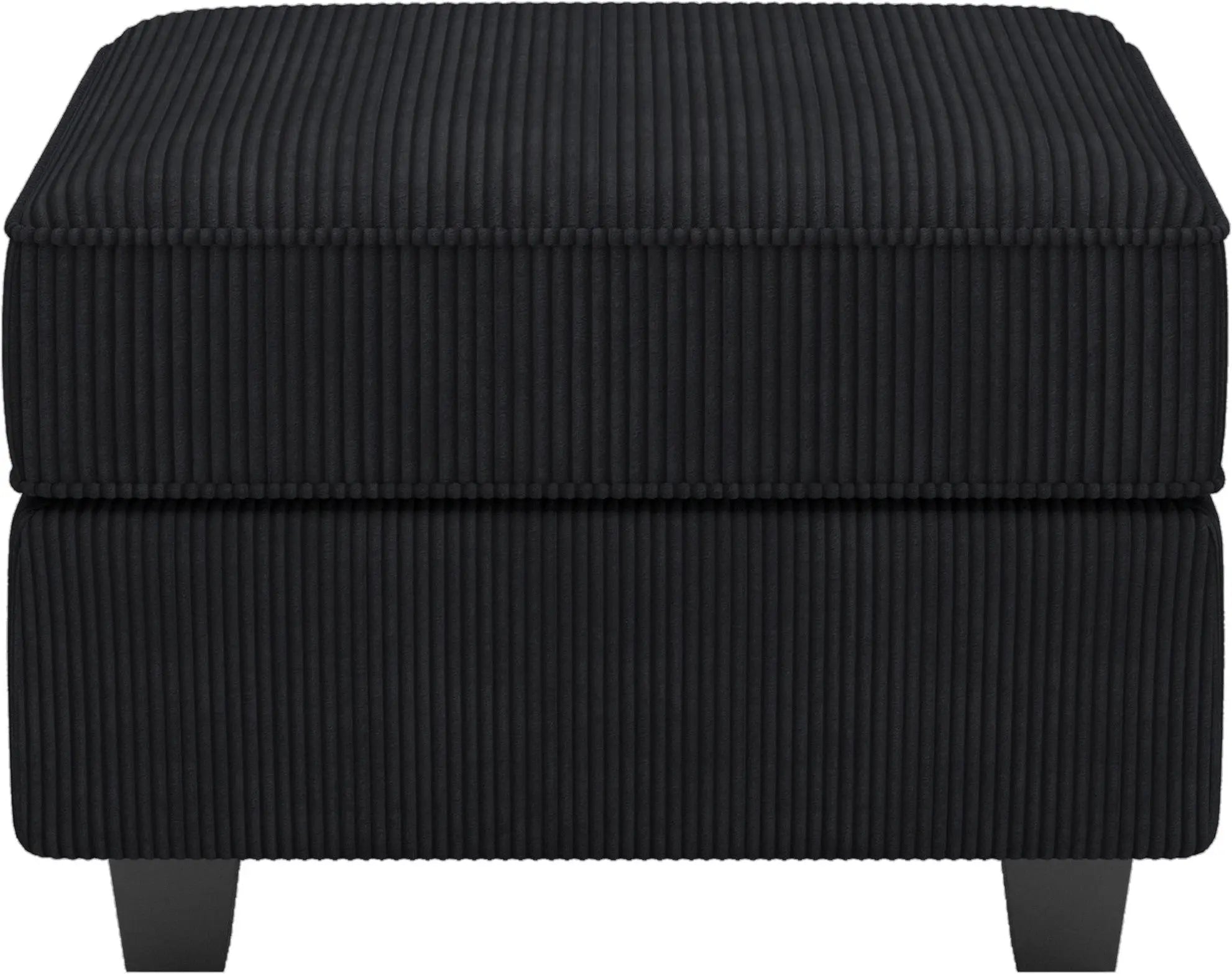 26" Black Corduroy Storage Ottoman Homeroots Living Room