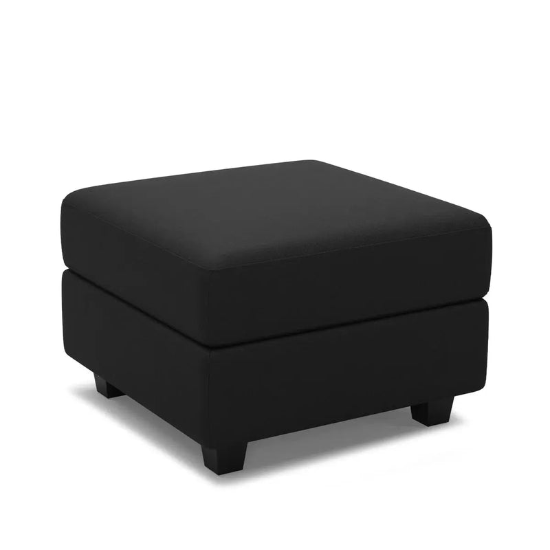 26" Black Faux Leather Storage Ottoman Homeroots Living Room