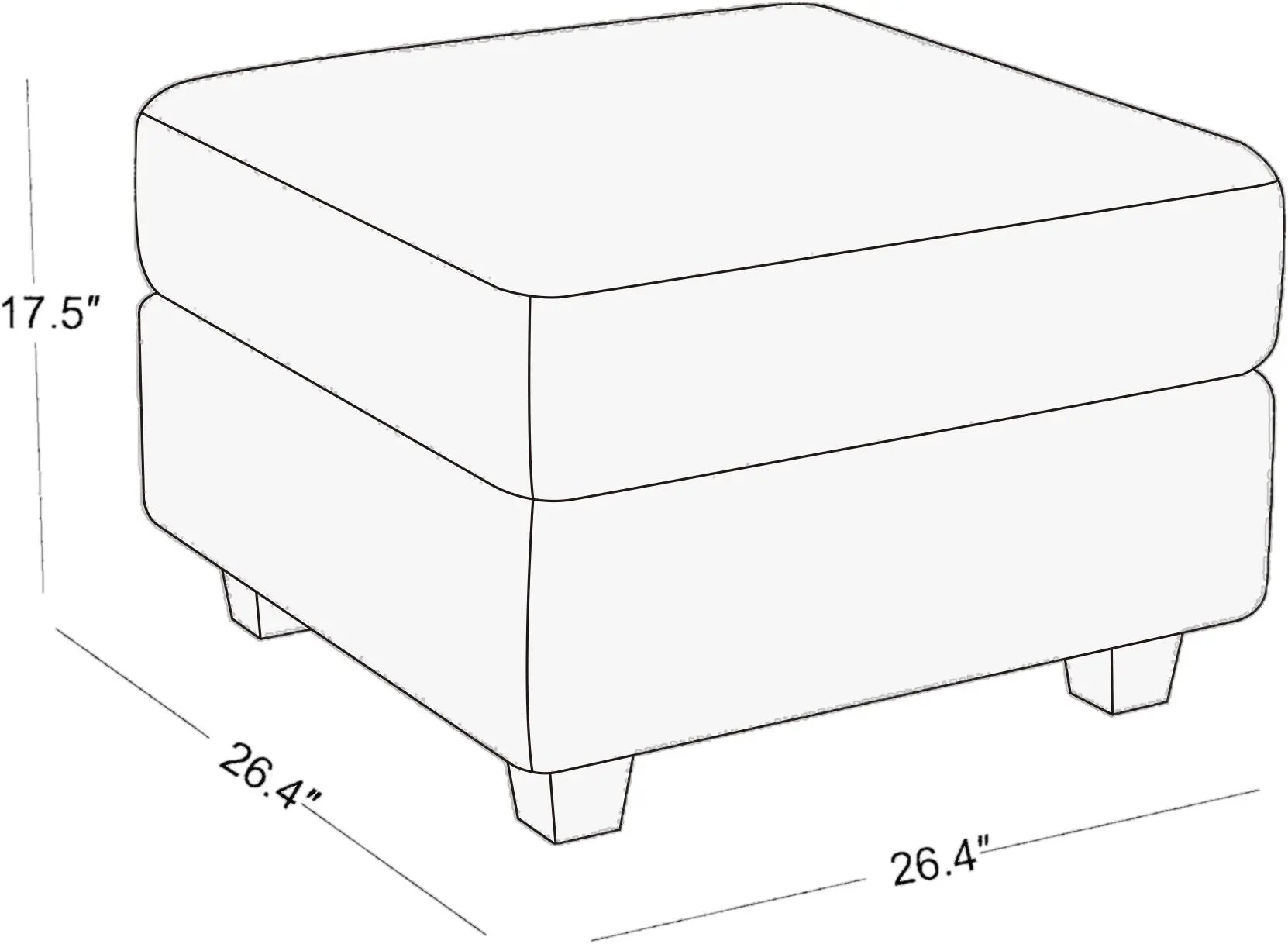 26" Black Faux Leather Storage Ottoman Homeroots Living Room