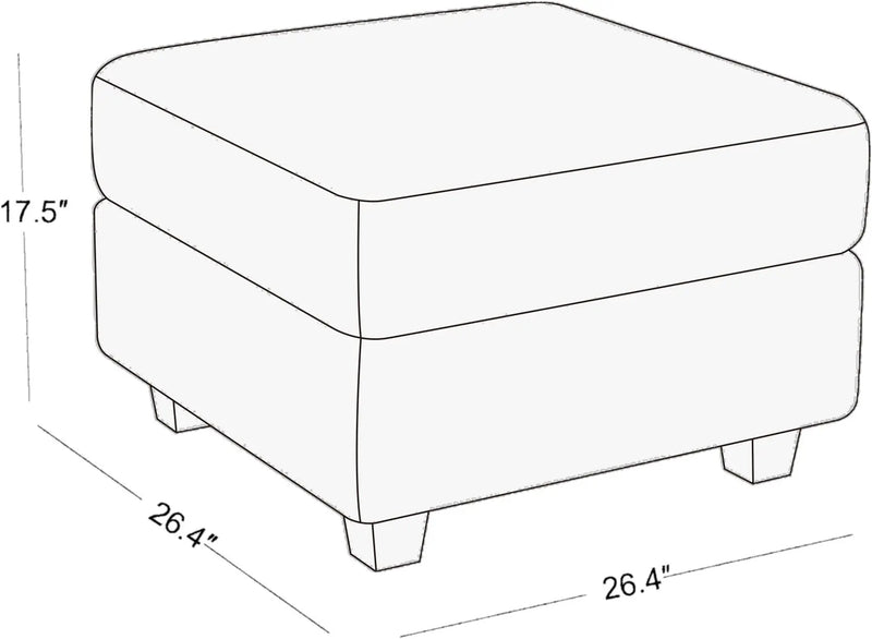 26" Black Faux Leather Storage Ottoman Homeroots Living Room