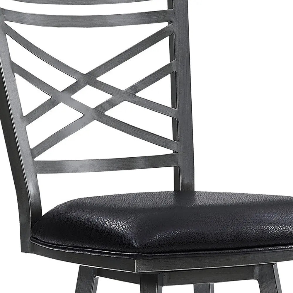 26" Black Iron Counter Height Bar Chair Homeroots Living Room
