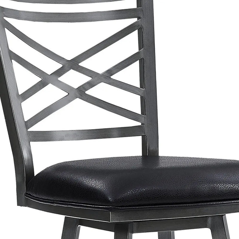 26" Black Iron Counter Height Bar Chair Homeroots Living Room