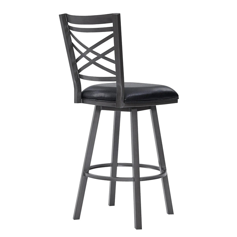 26" Black Iron Counter Height Bar Chair Homeroots Living Room