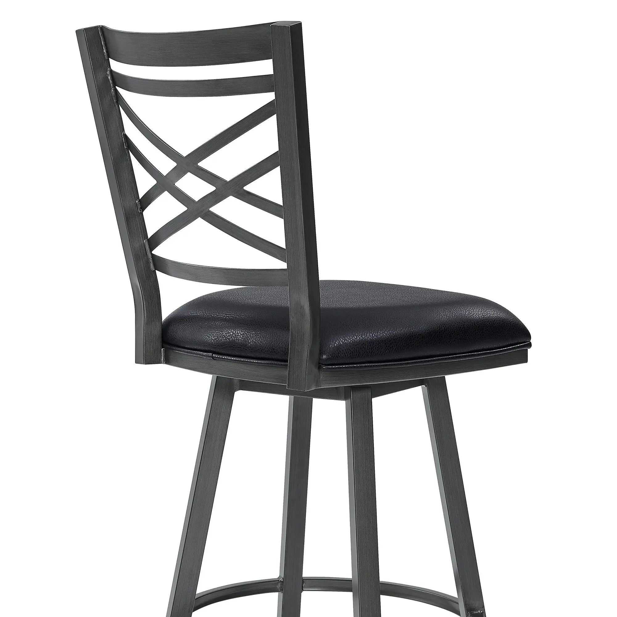26" Black Iron Counter Height Bar Chair Homeroots Living Room