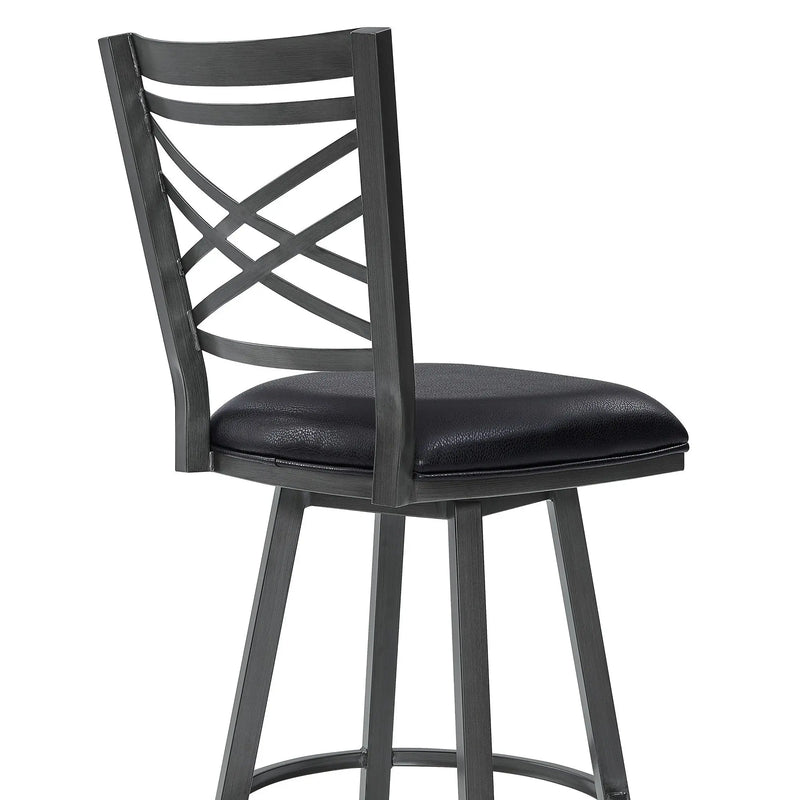 26" Black Iron Counter Height Bar Chair Homeroots Living Room