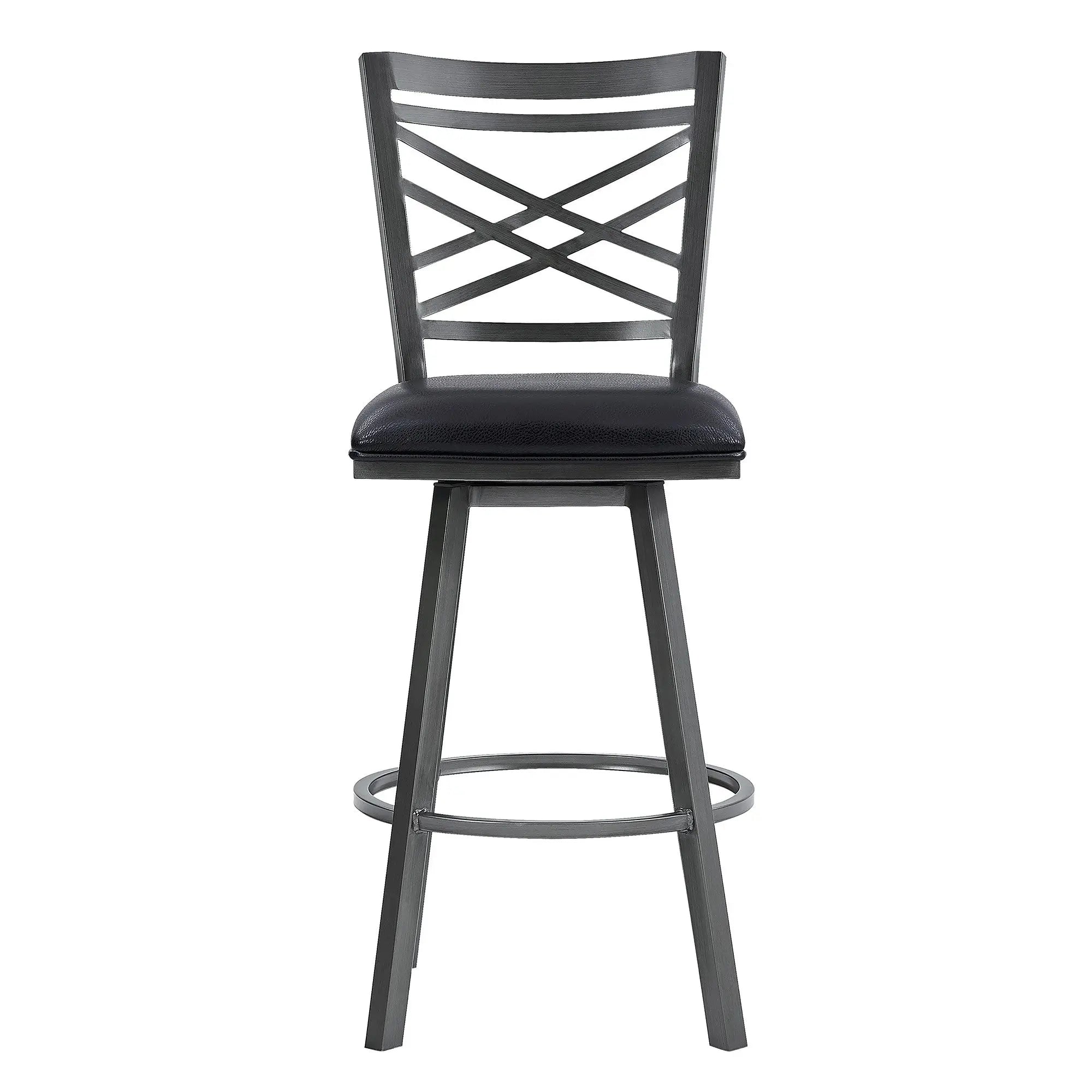 26" Black Iron Counter Height Bar Chair Homeroots Living Room