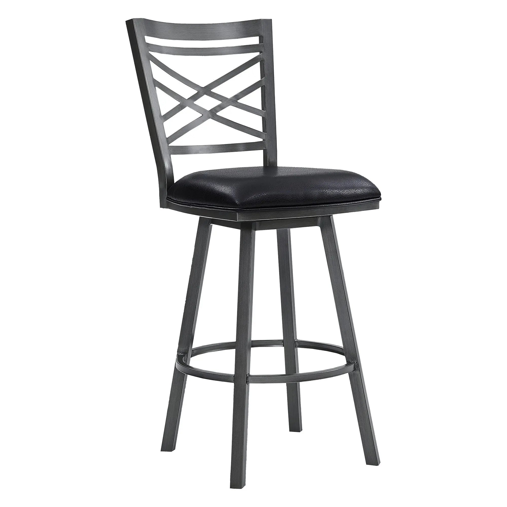 26" Black Iron Counter Height Bar Chair Homeroots Living Room