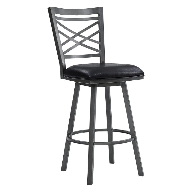 26" Black Iron Counter Height Bar Chair Homeroots Living Room