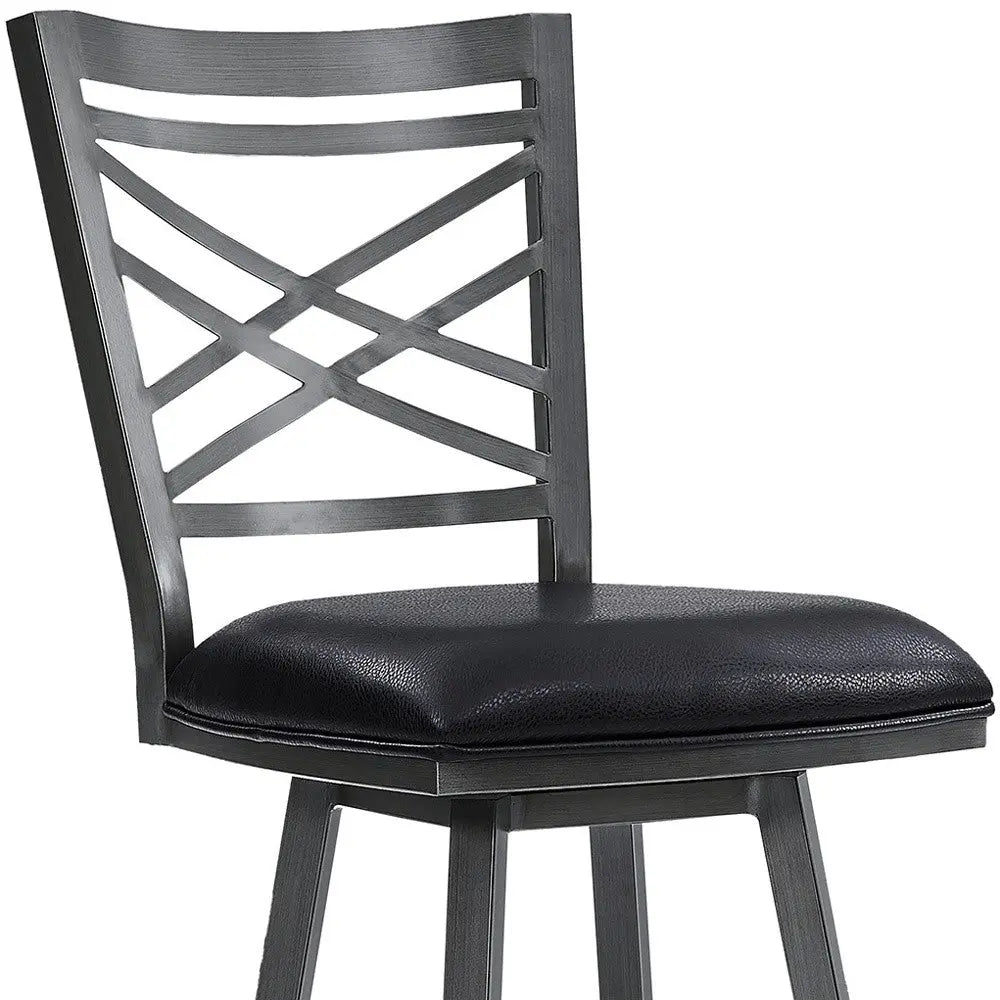 26" Black Iron Counter Height Bar Chair Homeroots Living Room