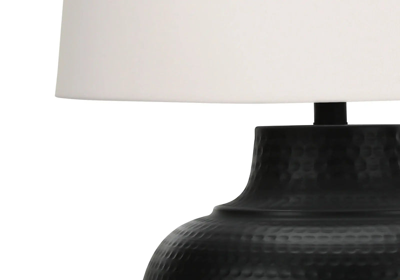26" Black Metal Urn Table Lamp With Cream Empire Shade Homeroots Lighting